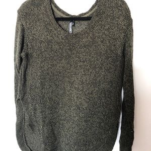 Forest green and black tunic sweater